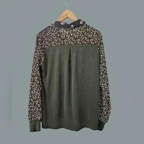 Mystree Women's Button Down Blouse Boho Mixed Print Floral Sz Medium - Picture 6 of 7